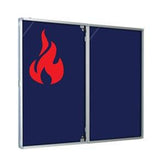 Magiboards Fire Retardant Blue Felt Lockable Noticeboard Display Case Landscape 1800x1200mm - GX2A07LFRBLU DD